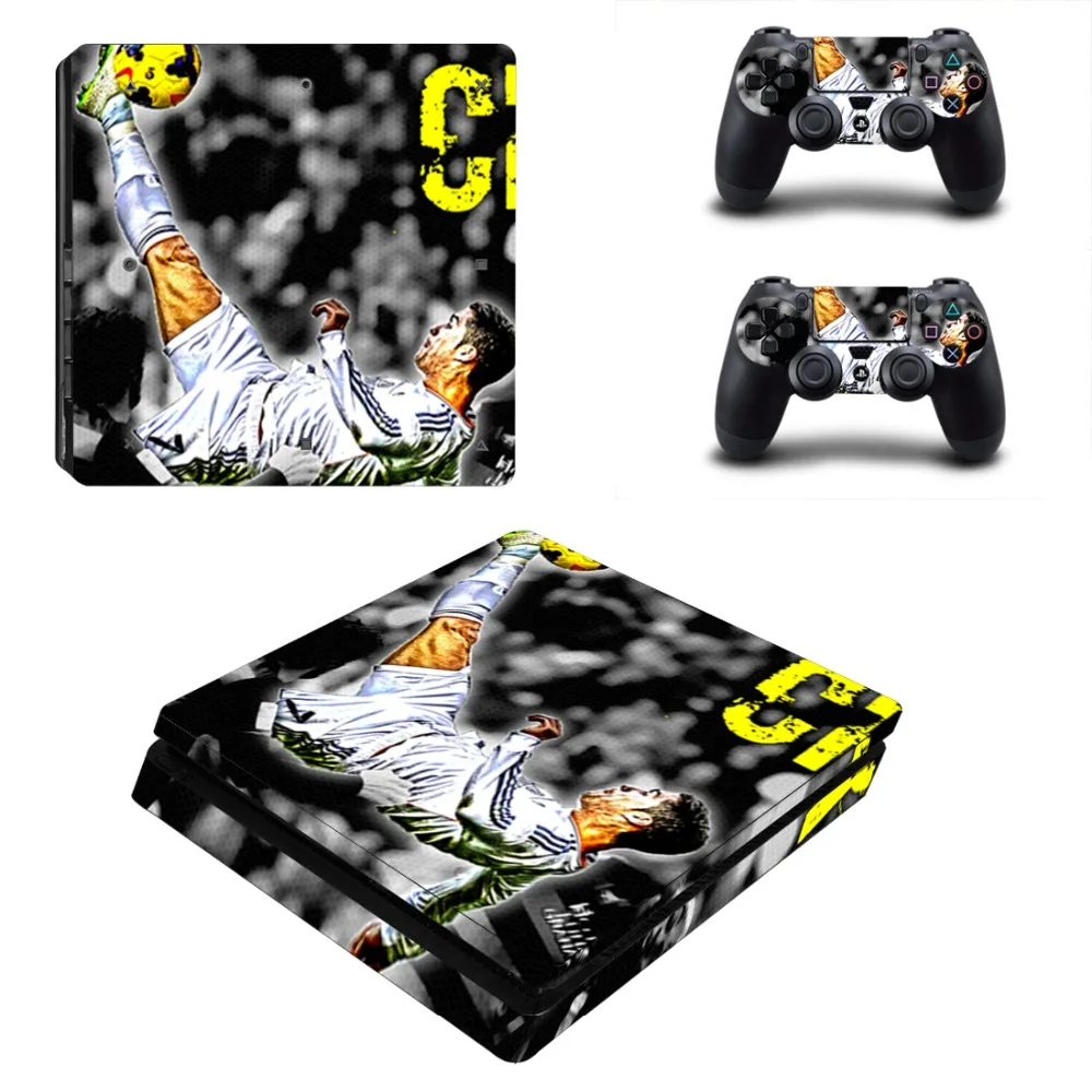 Игровая Криштиану Роналду PS4 тонкий кожи виниловая наклейка, стикер для Playstation 4 консоли и 2 контроллеры PS4 тонкий кожи Стикеры
