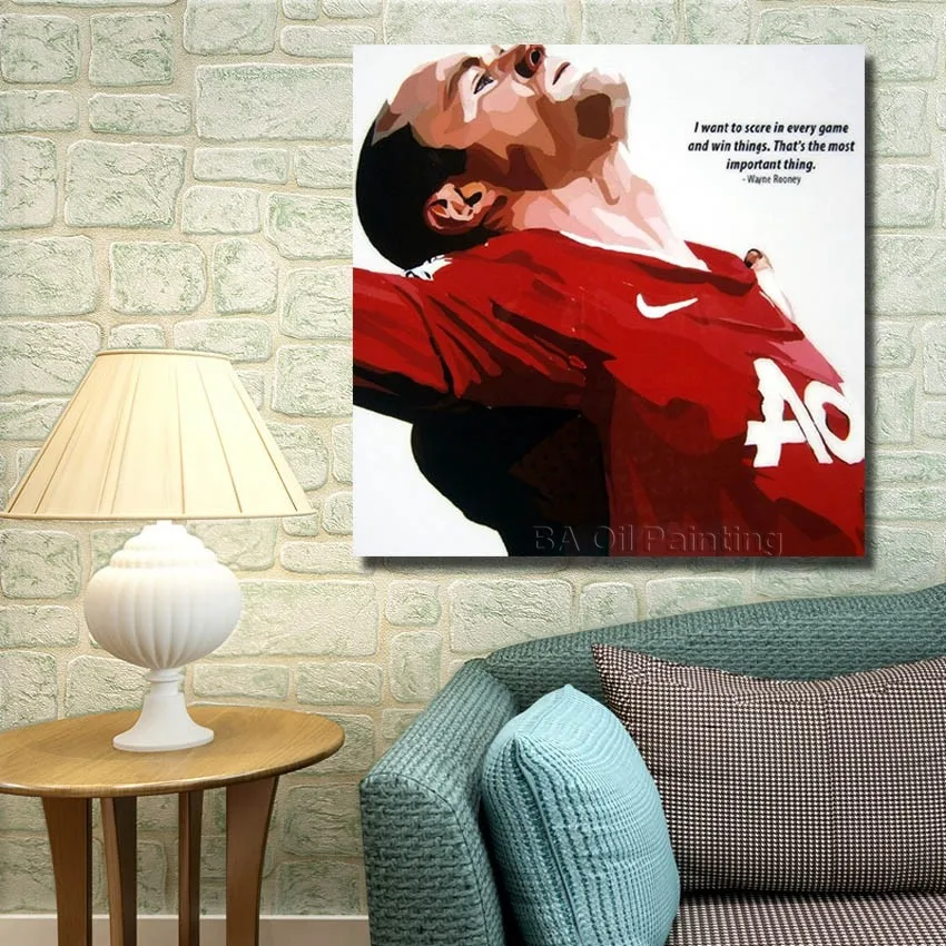 

Free Shipping For Sell Football Player Poster Pop Art Hand painted Art Framed Canvas Oil Painting Wall Art Pictures