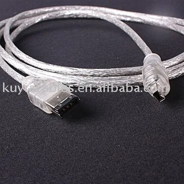 

Free Shipping+10pcs/lot+NEW IEEE 1394 iLINK FIREWIRE 6 to 4 PIN CABLE FOR DV 1.2meter