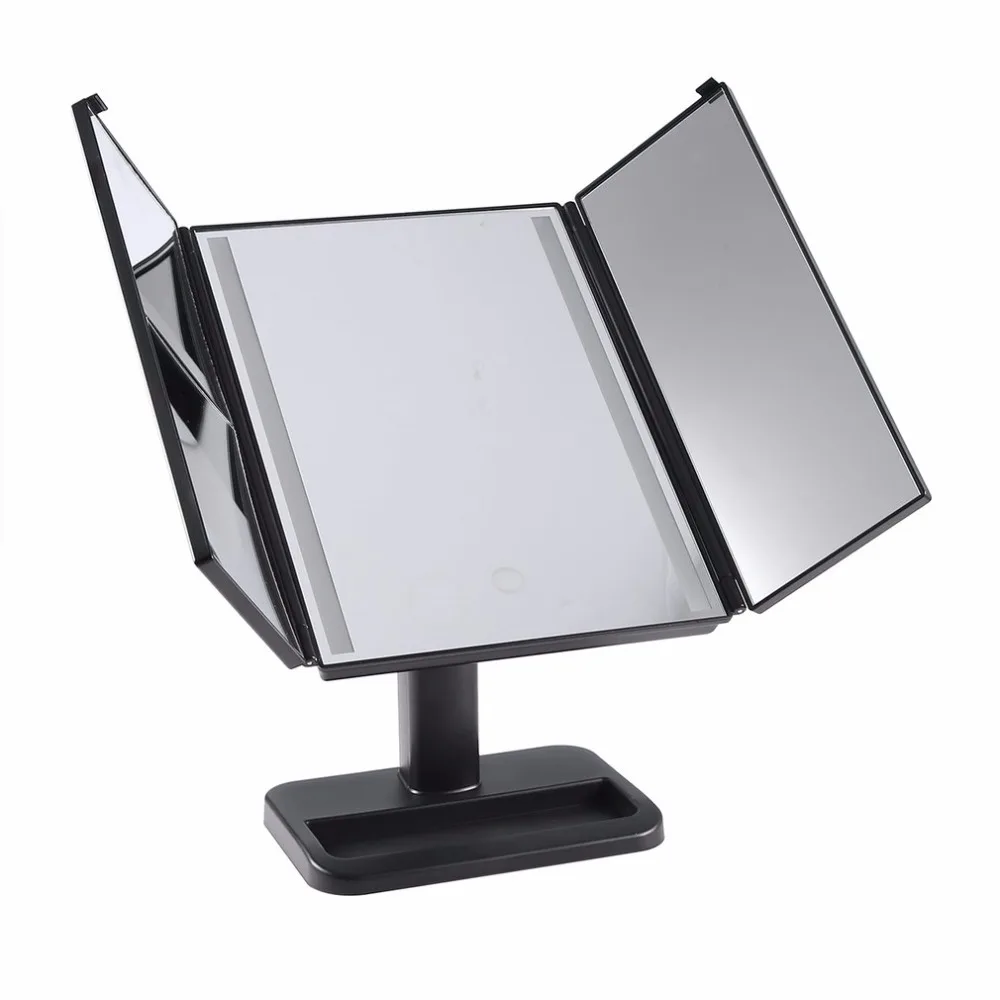 

LED Light Touch Screen Makeup Mirrors 3-folding Mirror 1X/2X/3X Desktop Magnifying Mirror For Cosmetic Make Up Gifts MR-L3013