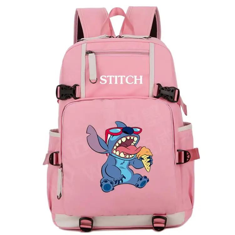 Anime Cute Fashion Cartoon Lilo& Stitch Backpack Men's And Junior High School Student Canva stravel Bag Teenage Girl Backpacks