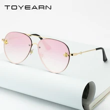 T0YEARN, классический фирменный дизайн, пилот, маленькая пчелка, солнцезащитные очки для женщин и мужчин, Ретро стиль, для вождения, зеркальные солнцезащитные очки для женщин, Oculos de sol