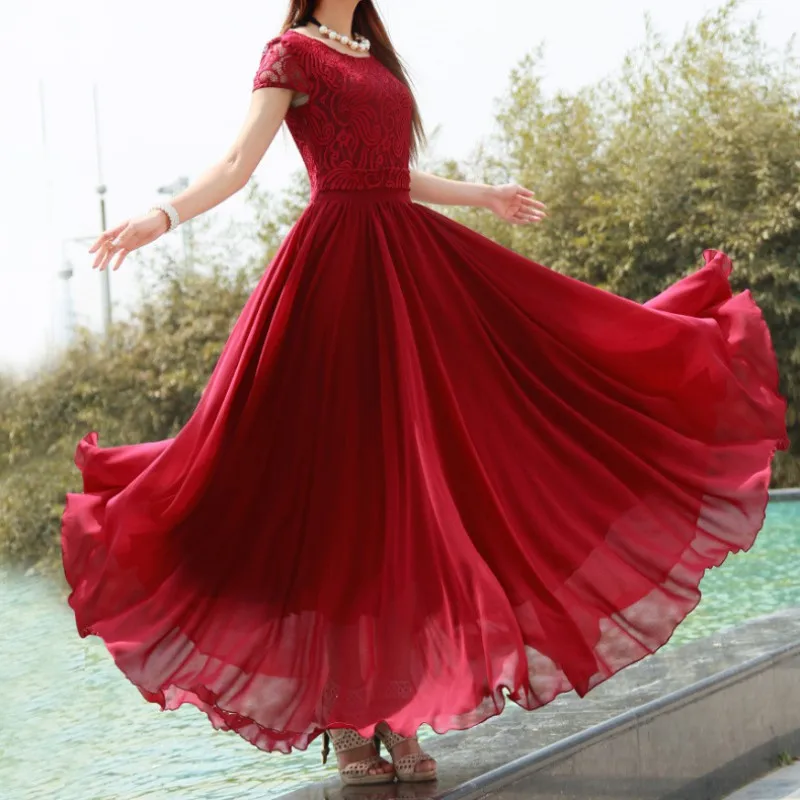 

EFINNY Women's Elegant Lace Boho Long Dress Wedding Ball Gown Party Long Dress