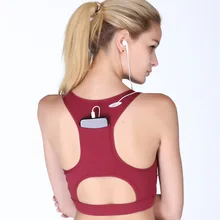 Весна бюстгальтер задний карман портативный мобильный телефон Йога ударопрочный спортивный бюстгальтер жилет