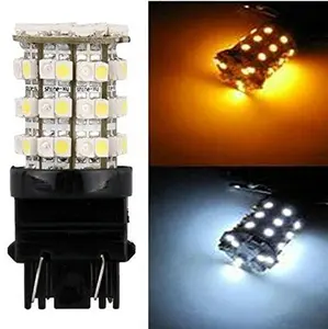 2pcs Super Bright 2835 Chipsets White/Amber 3157 3155 3457 4157 Switchback LED Bulbs For Turn Signal Lights