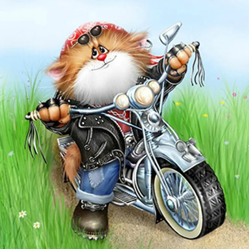 

Mosaic Full Round Crystal Diy Diamond Painting Icon Home Decoration Pattern 5D Diamond Embroidery Cat Cartoon Rhinestone