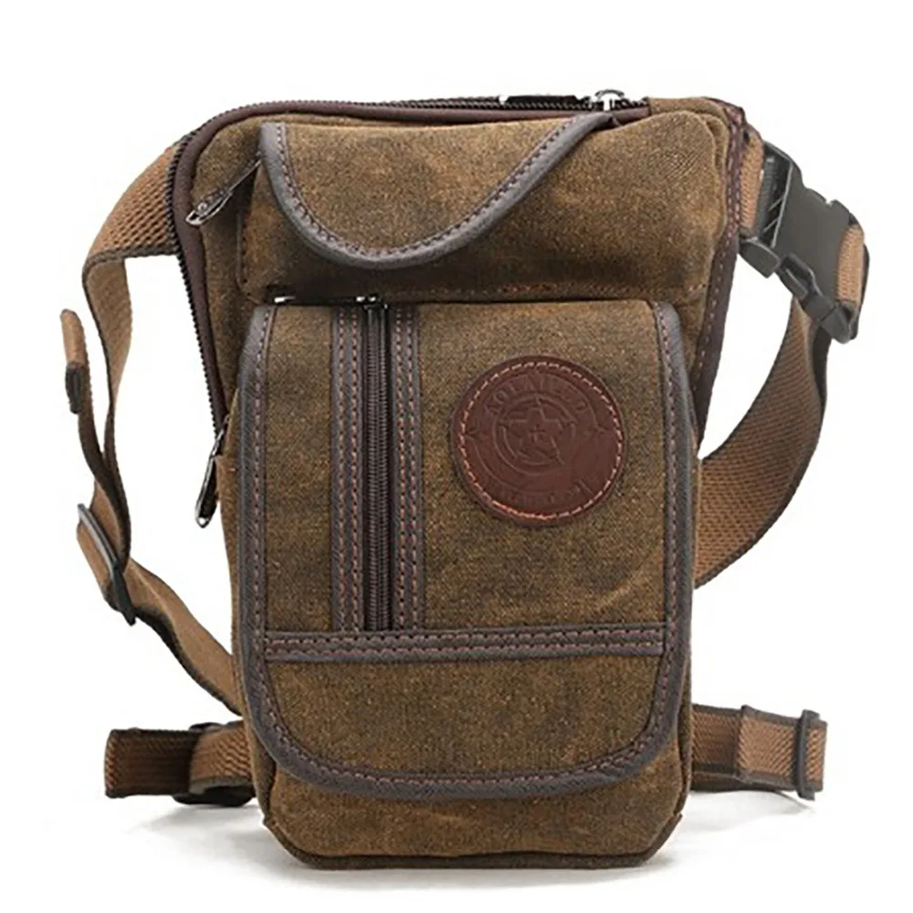 Men Canvas Military Drop Leg Fanny Bag Vintage Shoulder Messenger Bags