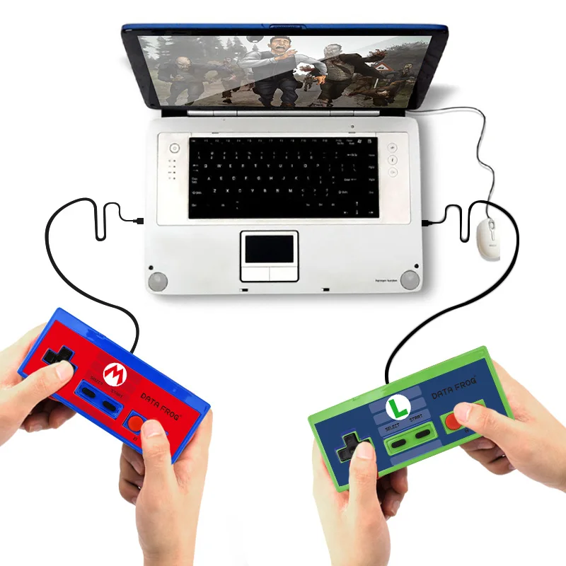 Дата лягушка пользовательский игровой контроллер 8 бит игры проводной usb-геймпад джойстик для ПК и окна Mac 7/8/10