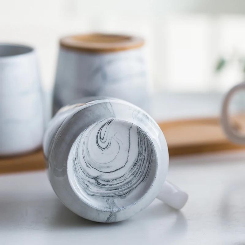Имитация мрамора керамика рот чашки с ручкой держатель зубной щетки набор из 3 предметов комплект для дома ванная комната аксессуары для ванной комнаты