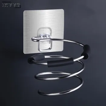 

Nail-free Bathroom Hair Dryer Holder Toilet Suction Wall Shelf Stainless Steel Bathroom Shelf Organizer Drop shipping