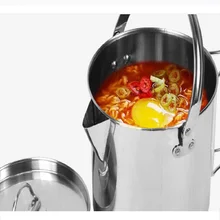 Открытый чайник из нержавеющей стали 1.2л альпинистский кемпинговый чайник Портативный подвесной горшок плита кофе горшок для пикника оптом