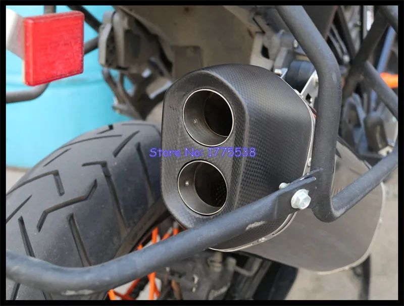 Personalizado ID: 60mm de la motocicleta silenciador de Escape para KTM 1290ADV 1050ADV 1090 1190 moto Escape silenciador de Escape al carbono punta final