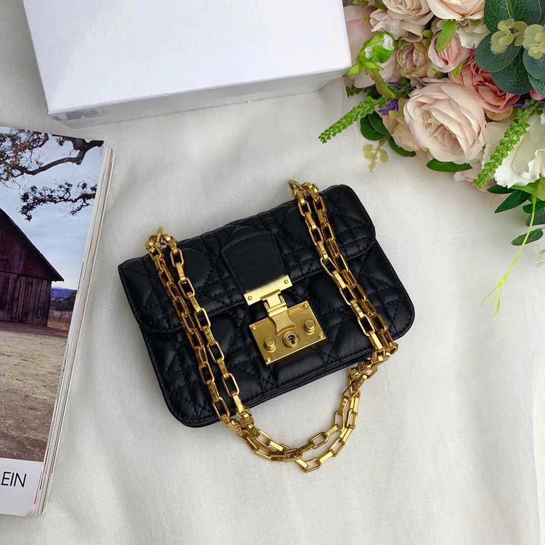 

High quality genuine leather minibag shoulder crossbody bags for women lambskin flip-over handbag fashion chain hot sale 2019