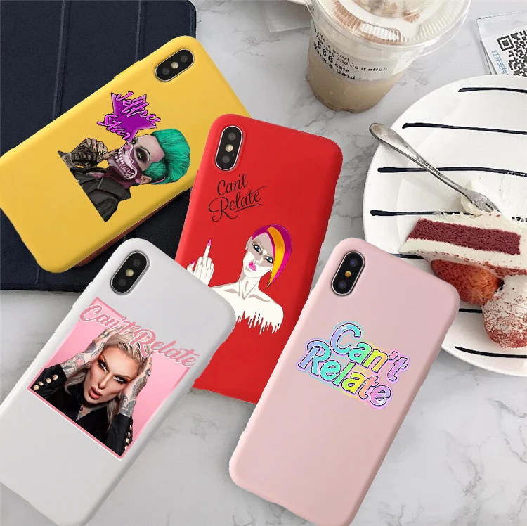 

Jeffree Star Can't Relate Colored soft silicone Case For iPhone X 7 Plus Case TPU Phone Cover For iPhone 6S 8 6 Plus XS 11 pro