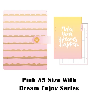 Dokibook, новинка,, дневник, записная книжка, A5, A6, TN, органайзер, kawaii,, Канцтовары, розовый, синий, Lovedoki - Цвет: A5Pink Dream Enjoy