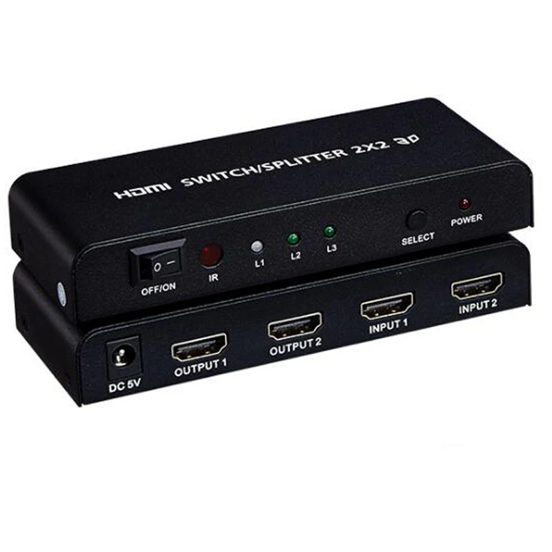 

4K HDMI 2X2 Switch Splitter Matrix 2X4 5X1 switcher HDMI with remote control&power supply for STB,Blue DVD player,4K HDTV