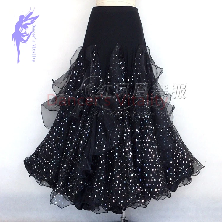 

New style Ballroom dance costumes sexy spandex Highlights ballroom dance skirt for women ballroom dance skirts S-4XL