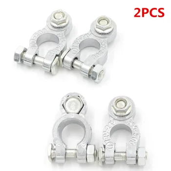 

2Pcs Zinc Alloy Positive & Negative Cargo Type Coat Replacement Auto Car Battery Terminals Clamp Electric Connectors