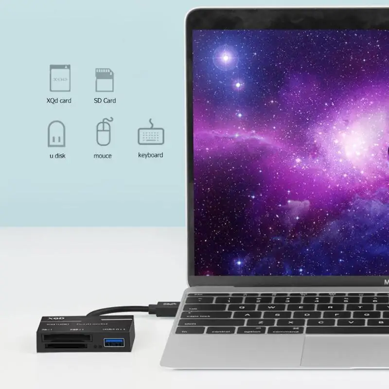 Тип C XQD карты SD кард-ридер высокоскоростной адаптер 500 МБ/с. USB3.0 HUB устройство чтения карт памяти Coverter для MacOS компьютеров под управлением ОС Windows