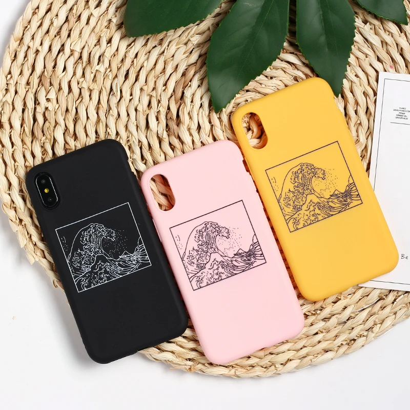 Задняя крышка The Great Wave off Kanagawa мягкий чехол для телефона чехлы iPhone XS 7Plus 7 6Plus 8 8Plus 11
