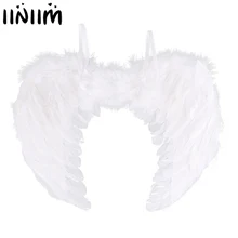 Angel Fairy Real Feather Wings Dance Party Cosplay Costume Stage Show Fancy Dress for Masquerade Carnival Christmas Holiday Prop