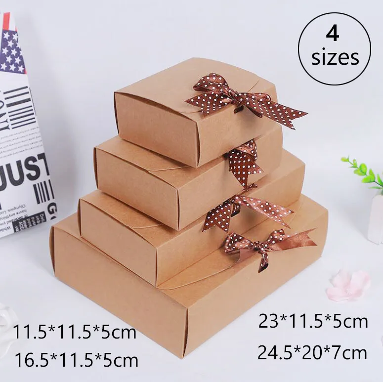 20pcs/lot Kraft Paper vintage gift packaging box, brown kraft paper