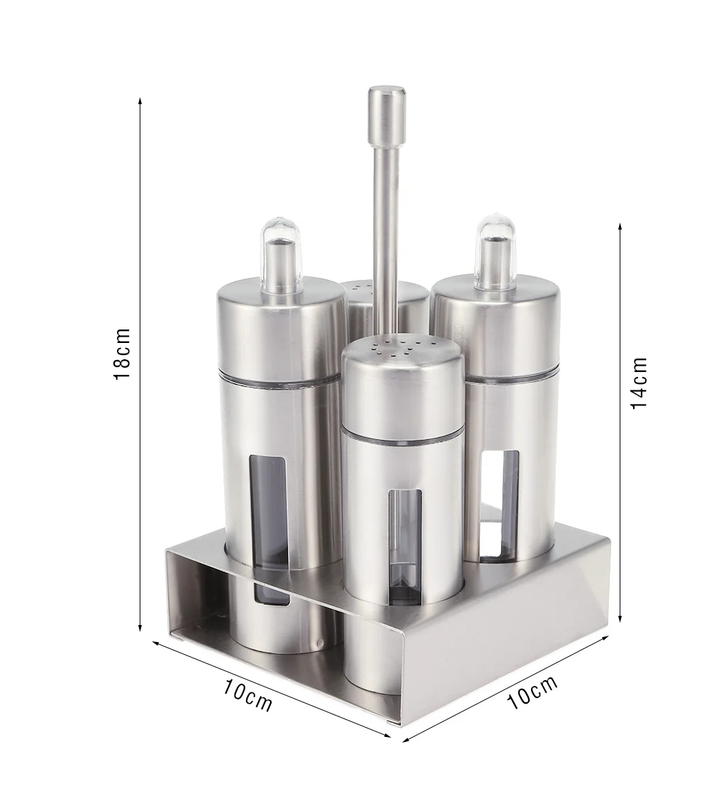 Кастор из нержавеющей стали соль перец шейкер набор без запаха специй с подставкой контейнер для специй приготовления бутылка приправы кухонные инструменты