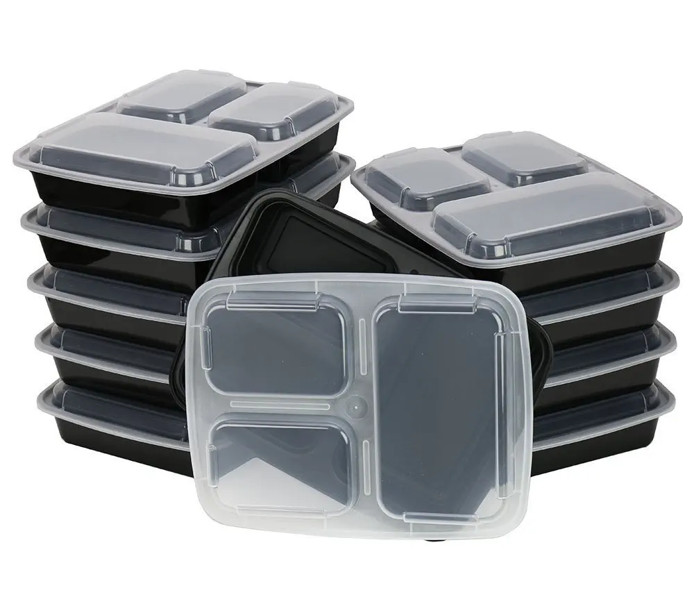 ChefLand 3-Compartment Microwave Safe Food Container with Lid