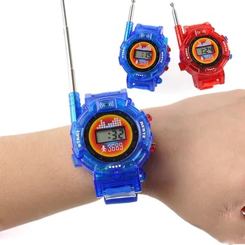 

2Pcs/Pair Novelty 7in1 Kids Toys Watch Walkie-talkie Intercom Toys Outdoor Interaction Battle Game(Without Battery)