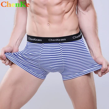

ChenKe 2017 high quality Brand cotton men underwear man Soft comfortable underware stripe Printing navy mens boxer shorts