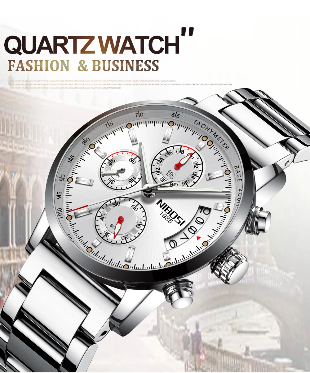 NIBOSI Uhren Herren Quarz Chronographen Analog Watch Men Stainless Steel Top-marke Luxus Leather Watches Sport Relogio Masculino (8)