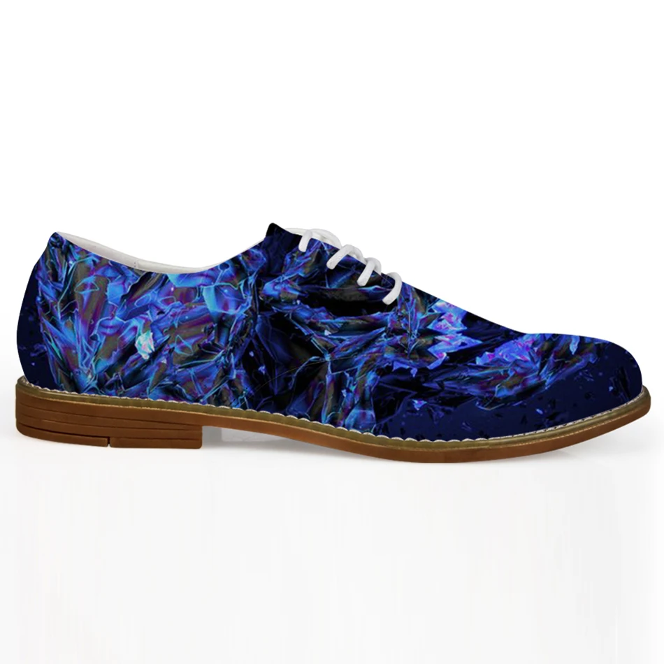 

Noisydesigns Men Oxfords shoes Blue Crystal Skull Print Male Casual Leather Oxford shoe Boys Flat PU Leisure Business Dress Shoe