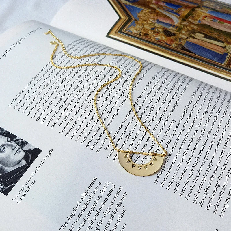 Silvology 925 пробы Серебряное ажурное полукруглая подвеска ожерелье Золотое геометрическое креативное Элегантное ожерелье для женщин ювелирное изделие