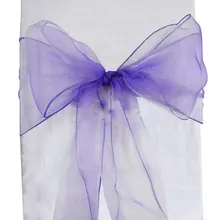 10 шт./компл. органза стул пояса стул банты Свадьба Вечеринка события рождественские банкетные украшения изящная ткань органза стул пояса поставка