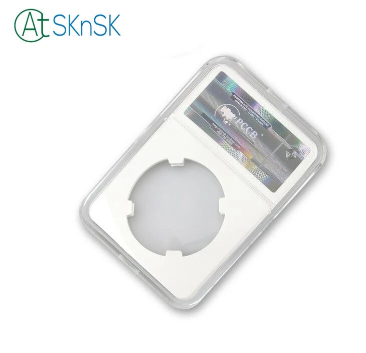 

10pcs/lot High quality PCCB professional coins display slabs collection storage box acrylic identification box with tag 14-40mm