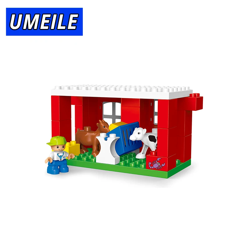 Бренд UMEILE 123 шт. оригинальные животные большие частицы Строительные блоки Набор