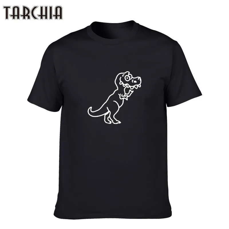 

TARCHIA New Fashion Funny Cartoon Cotton T Shirts Men Dinosaur Print Tshirts Short Sleeve Personality Top Tees T-shirts Homme