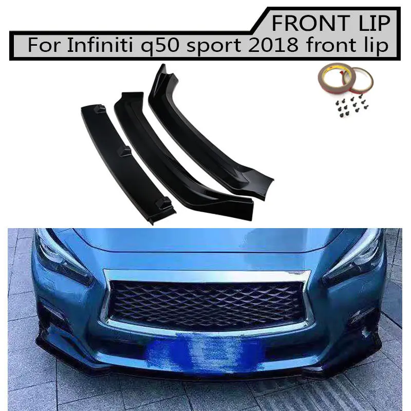 

ABS Front Lip Spoiler for Infiniti Q50 sport Sedan 4-Door 2018-up 3 PCS