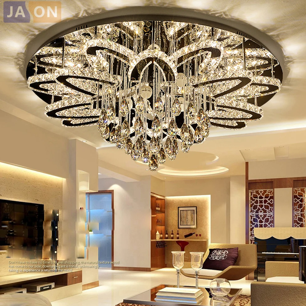 

LED Nordic Stainless Steel Crystal Round LED Lamp.LED Light.Ceiling Lights.LED Ceiling Light.Ceiling Lamp For Foyer