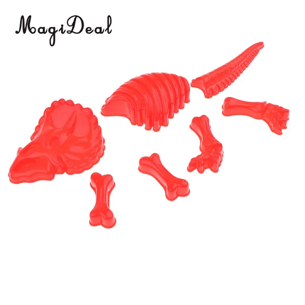 MagiDeal 1Set Plastic Building Sand Molds Beach Sandcastle Sand Box Dinosaur Skeleton Mold for Kids Baby Play Game Toy