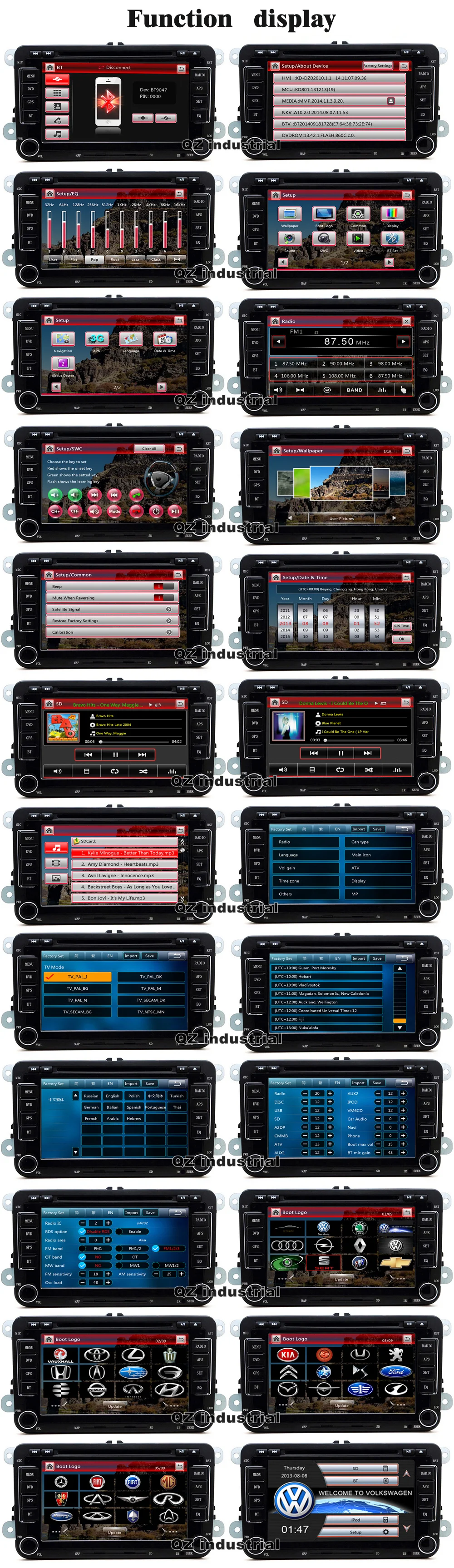 Perfect QZ industrial rns510 2din 7inch Car DVD player for VW JETTA PASSAT/B6/CC GOLF 5/6 POLO Touran Tiguan Caddy SEAT with Wifi GPS 3G 10