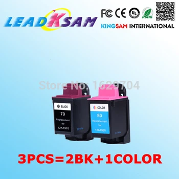 

3PCS=2BK+1COLOR Ink Cartridge compatible for Lexmark70 12A1970 80 12A1980 Z11 Z43 Z45 5700 7000