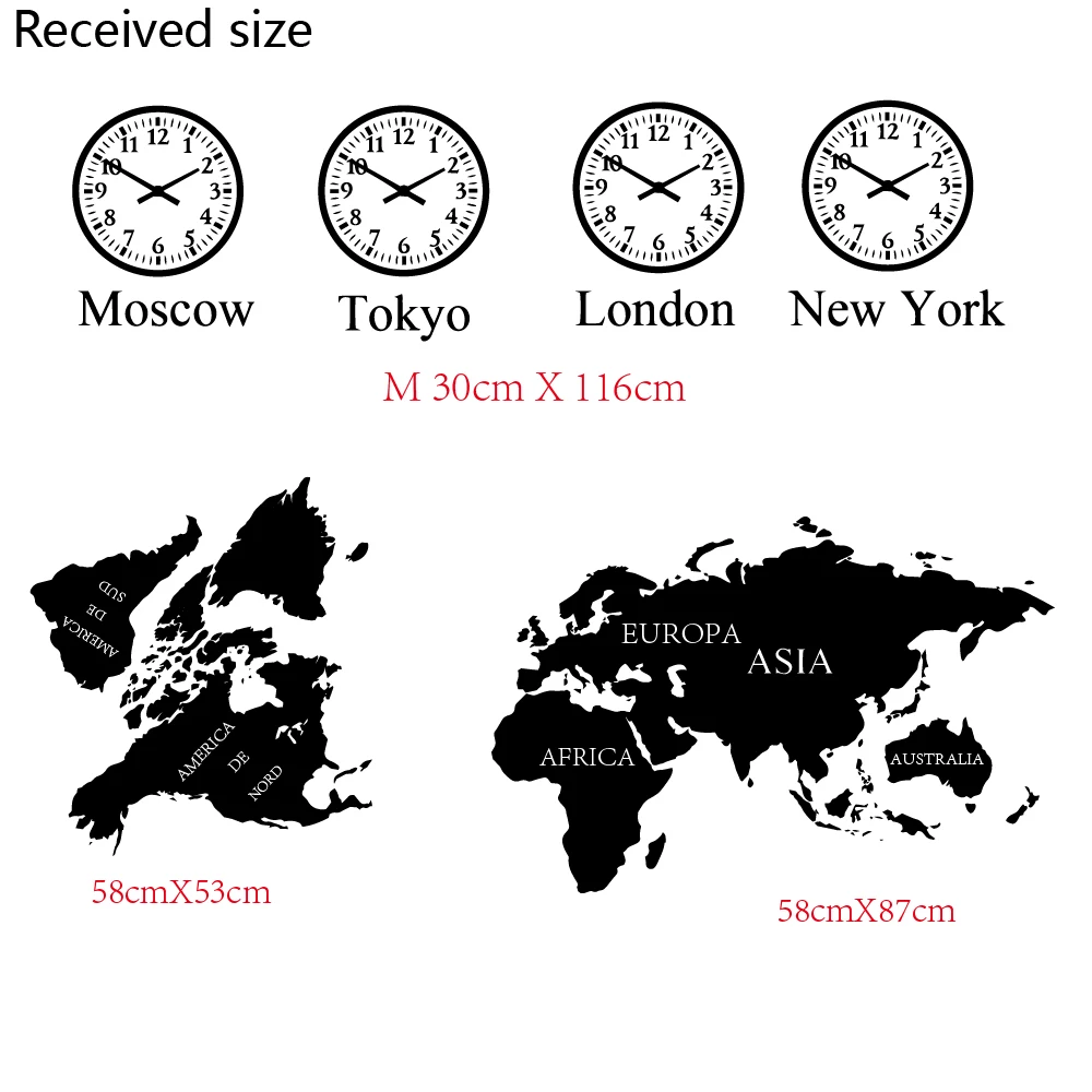 Большая карта мира виниловая наклейка на стену Лондон НьюЙорк Токийский город время для дома гостиной украшения спальни Декор Фреска