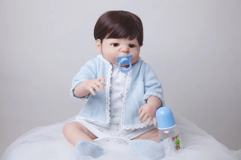 Полноразмерная силиконовая кукла реборн BZDOLL 55 см игрушки реалистичный игровой