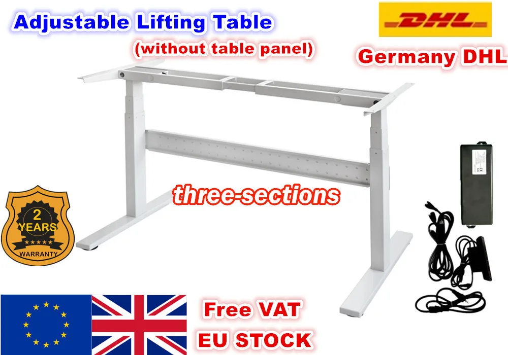 

[EU Delivery] Flip two-foot three-section Electric Motor Lift Desk Lift Table Column mobile table folding table Black/White