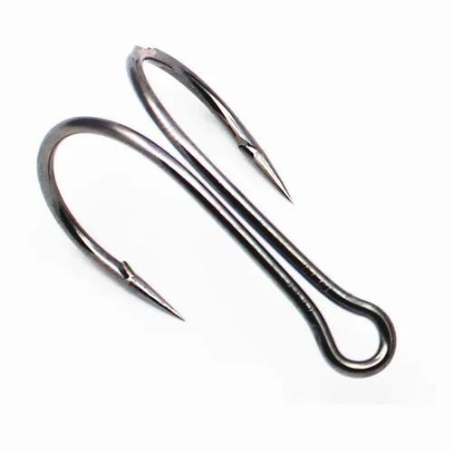 100pcs High Carbon Steel Saltwater Double Fishing Hooks Dual Fish Hook