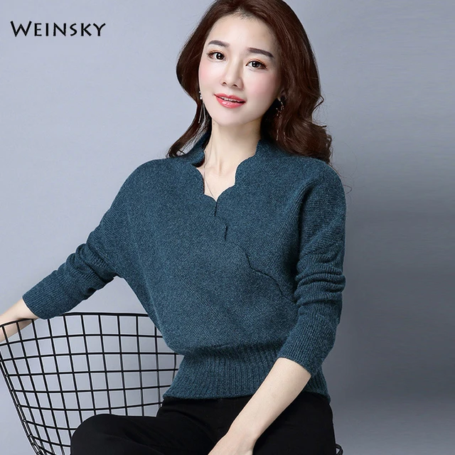 Suéter punto entrecruzado para mujer, jersey de moda coreana, Otoño, 2019 _ - AliExpress
