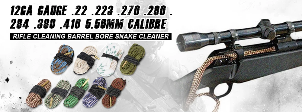 Очиститель для охотничьего пистолета Snake.22 Cal. 223 Cal& 5,56mm, 9mm, 7,62mm, 4,5mm Calibre змеиная веревка ствол для чистки винтовки