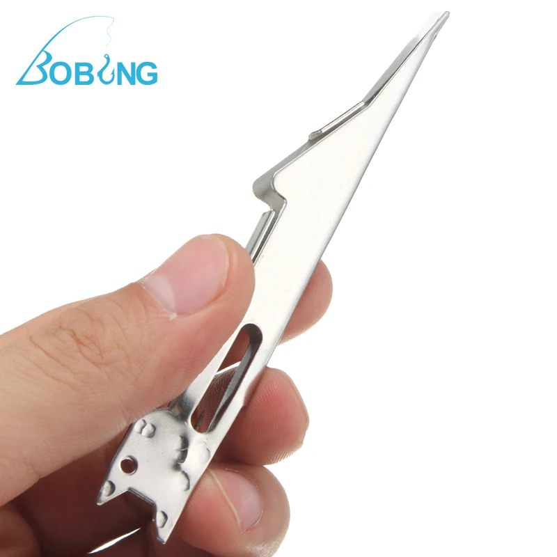 

Bobing Tie Fast Knot Tying Tool Fly Fishing Line Tyer With Hook Eye Cleaner Silver Fishing Accessory Tackle Box tool