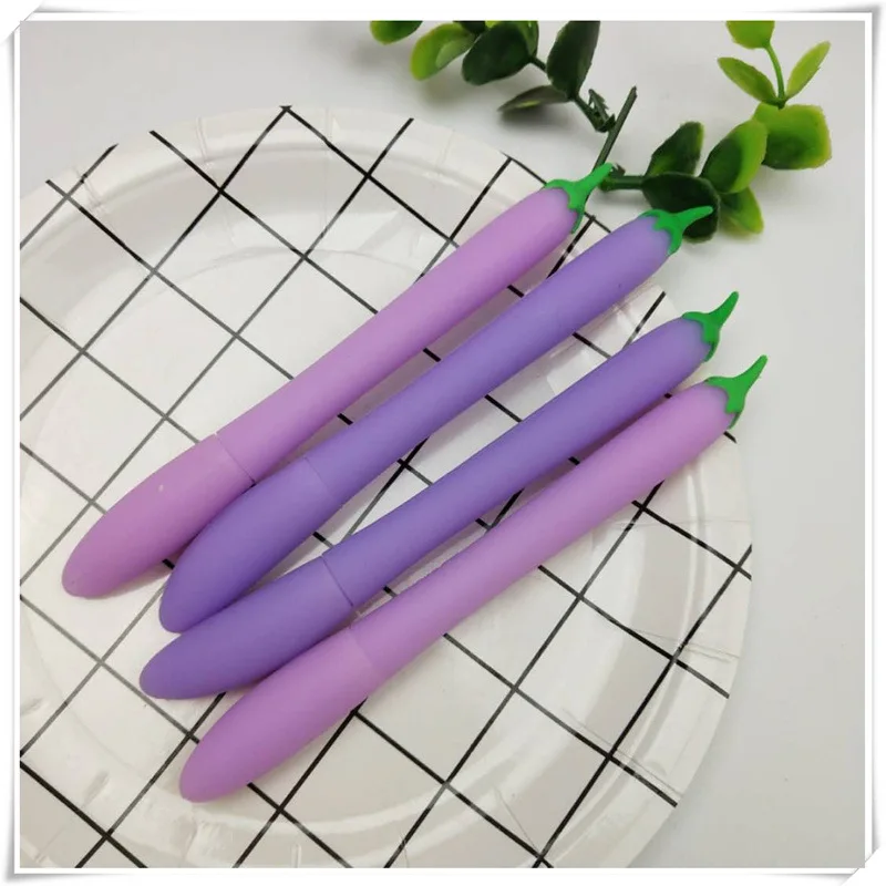 Милая силиконовая гелевая ручка Eggplant Ручка роллер для школы офиса канцелярские